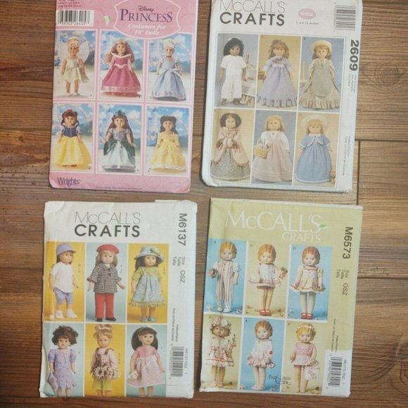 Lot McCall's 2609, M6573, M6137 Simplicity 5705 Doll Clothes Patterns - Picture 1 of 1
